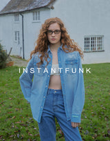 Fade-wash western denim shirt