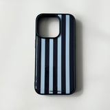 [MADE] Bold stripe case skyblue