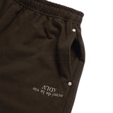 24FW UPSIDE DOWN BASIC LOGO SHORT PANTS BROWN