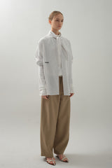 Drape Scarf Shirt_White