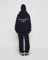 25FW BASIC LOGO NAPPING HOODIE BLACK