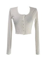 dot button cropped cardigan (2color)
