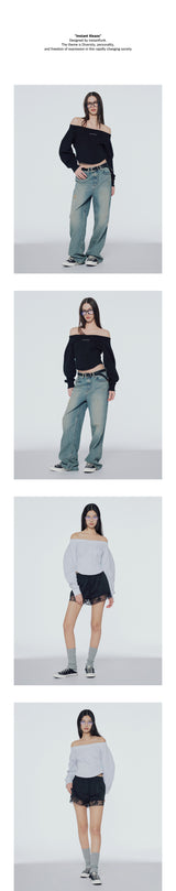 Off-the-shoulder sweatshirt