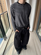 ストライプド ヘンリー シャツ