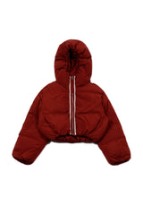 Shirring Hood Padding Jacket [Redwine]