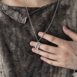 CH Square Bar Layered Surgical Steel Necklace