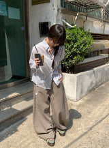 Hiche Stripe Basic Pocket Shirt