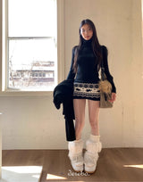 Muse Nordic Turtleneck Line One-Piece Dress