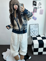 スノーフラワーハーフポロネックTニットジップアップ 🧸💙
