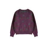 Two way Star Jacquard Knit (deep purple/charcoal)