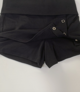 シュニアバンディングボタンパンツスカート (black)