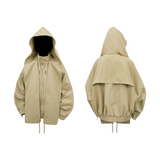 RELABEL Spatial Relations (Layered) Detachable Oversized Hood Multi-plane Batwing Sleeves Revamped Harrington Jacket