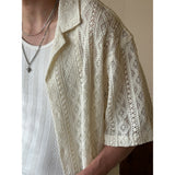 [UNISEX] Fabric see through open kara shirts (2color)
