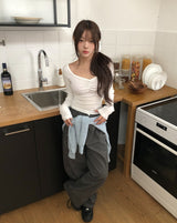 Teak Rivet Pocket Balloon Cotton Pants