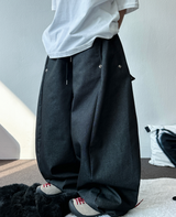 SNAP DENIM BALLOON LONG PANTS 💙🖤2COLOR