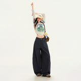 American Cotton Wide-Leg Cargo Pants