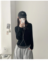 アームカバー🖤 レイヤードムードスナップヘンリーネック長袖Tシャツ