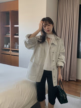 Loose fit cotton jacket(onecolor)