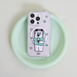 (SET)スターアイスクリーム マグセーフ ジェリーハード スマートフォンケース + マグセーフ カードウォレット(silver)
