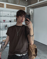 Norby クロップストライプ半袖Tシャツ