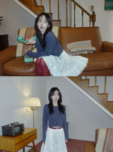 Wool Bokashi Crop Cardi