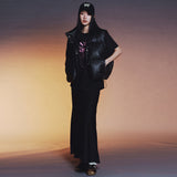 SATIN FLARE LONG SKIRT_PEACH FUZZ