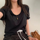 [BELLIDE MADE] ロールアップUネックショートスリーブドtシャツ