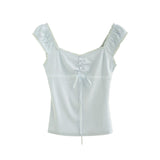 Arden Button Lace Rib Top