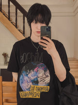 パームプリントクロップショートスリーブTシャツ