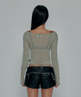 HEART WING SHEER LONG SLEEVE_KHAKI