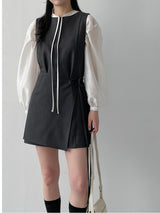 Tony See-through Wrap Balloon Fit Blouse