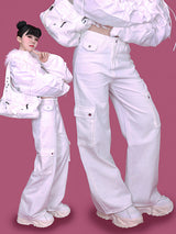 chill white cargo pants