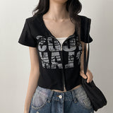 ツーウェイジッパー グッドプル ショートスリーブ ジップアップTシャツ (3 colors)