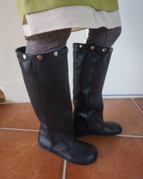 snap strap long boots