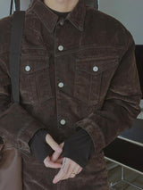 Winter Velvet Denim Western Jacket (2color)