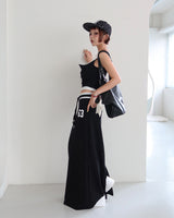 Number Lettering Color Banding Long Skirt
