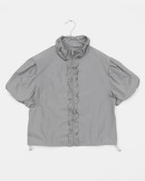 MUNA Frill Puff String Short-Sleeved Zip-Up