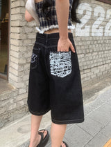 [🖤MD PICK] バックライン バックポイント バミューダデニムパンツ (Black)
