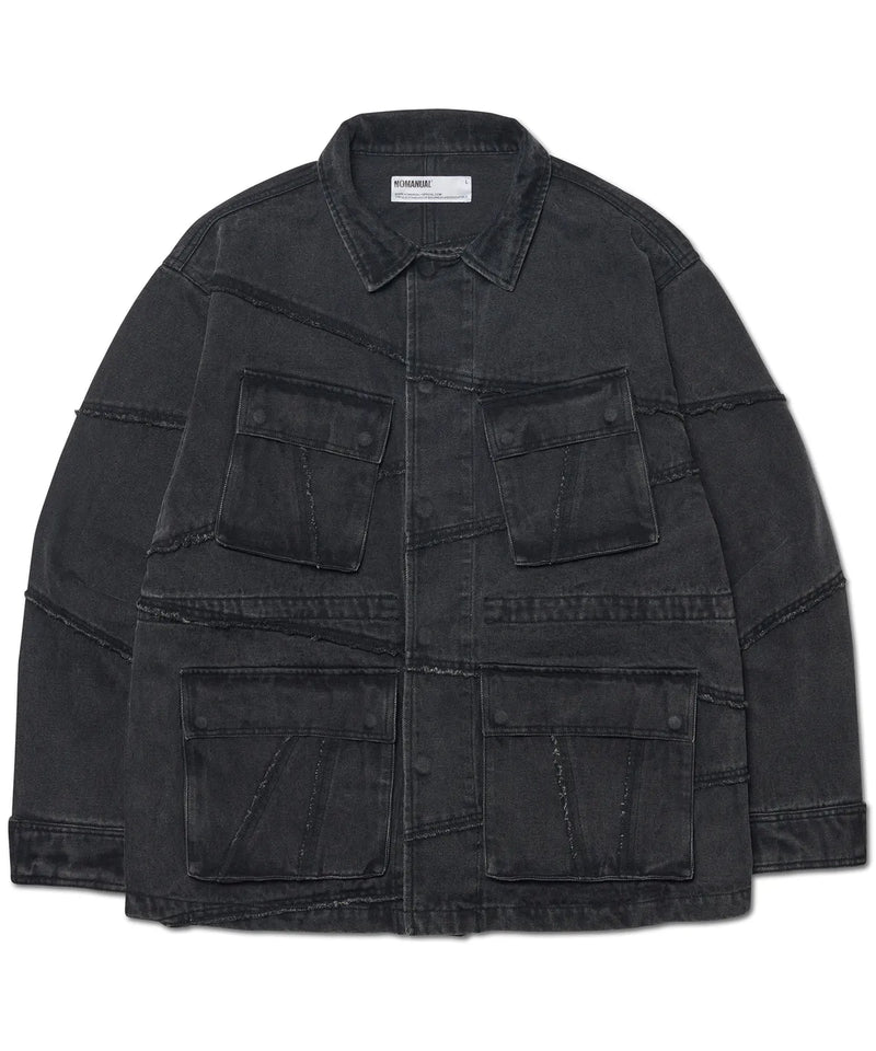 R.C DENIM BDU JACKET - WASHED BLACK