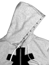 STAR PATCHED HOODIE ZIP-UP(GREY)