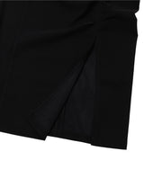 RUCHED LONG TIE SKIRT(BLACK)