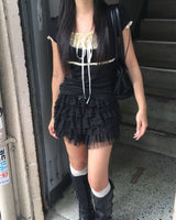 Vanilla lace shorts