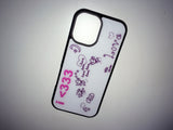 i <333 love glass silver bumper phone case (white)