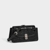 Luxury Croc-Embossed Mini Square Bag Chain Handle Crossbody Shoulder Bag