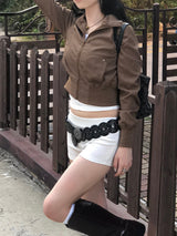 Deep Brown Crop Jumper