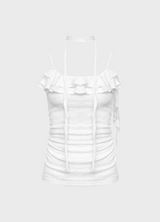 Lynn Choker Frill Shirring Slim Top