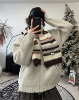 Helid Boucle Knit Zip-Up
