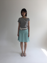 ミオアシンメティカルボートネックTシャツ (2color)