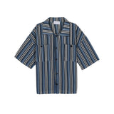 ASCLO Multi Stripe Knitting Short Sleeve Shirt (2color)