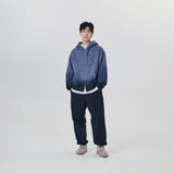 GRADATION SYMBOL PATCH HOODIE ZIP UP
 - BLUE GREY